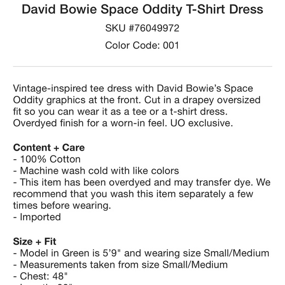 Urban Outfitters David Bowie Space Oddity T-Shirt - Picture 3 of 9
